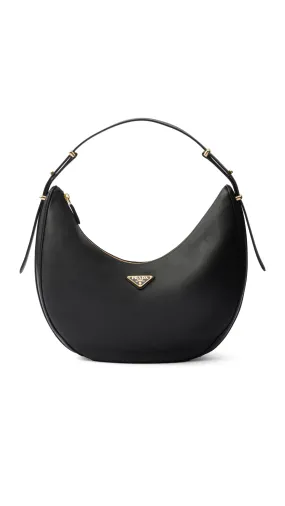 Arqué Medium Leather Shoulder Bag - Black