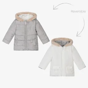 Baby Boys Ivory Reversible Coat