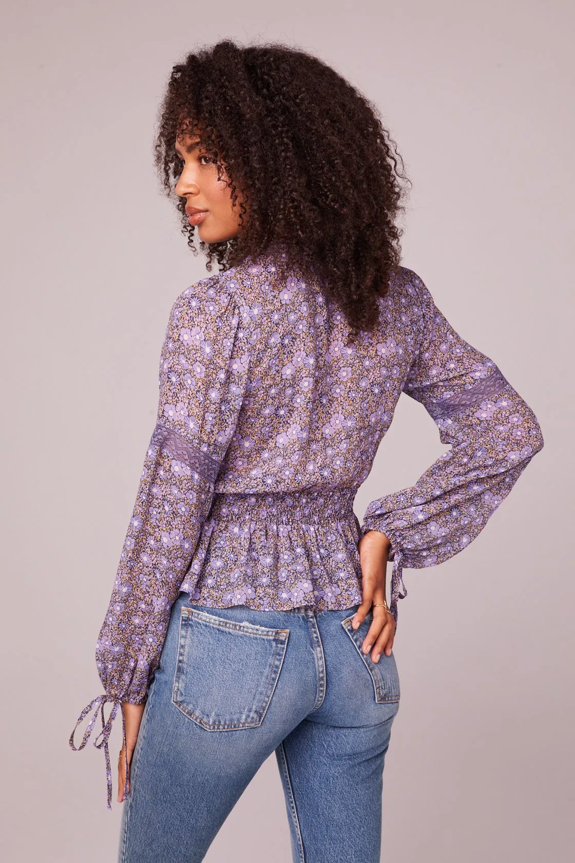 B.O.G. Yvonne Peasant Blouse in Amethyst