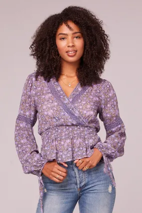 B.O.G. Yvonne Peasant Blouse in Amethyst