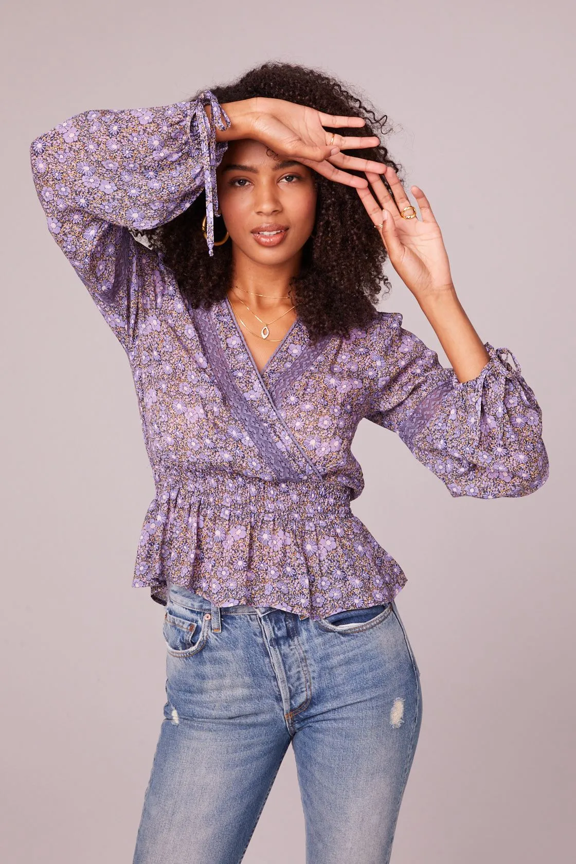 B.O.G. Yvonne Peasant Blouse in Amethyst