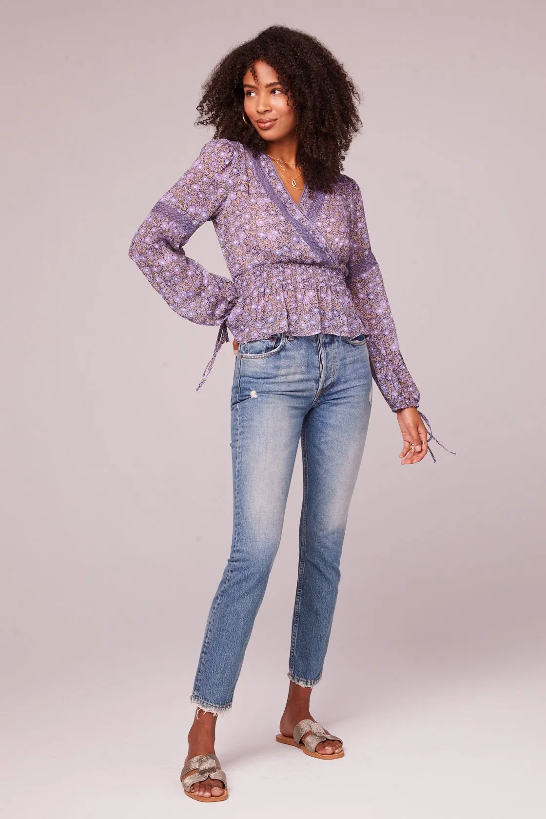 B.O.G. Yvonne Peasant Blouse in Amethyst