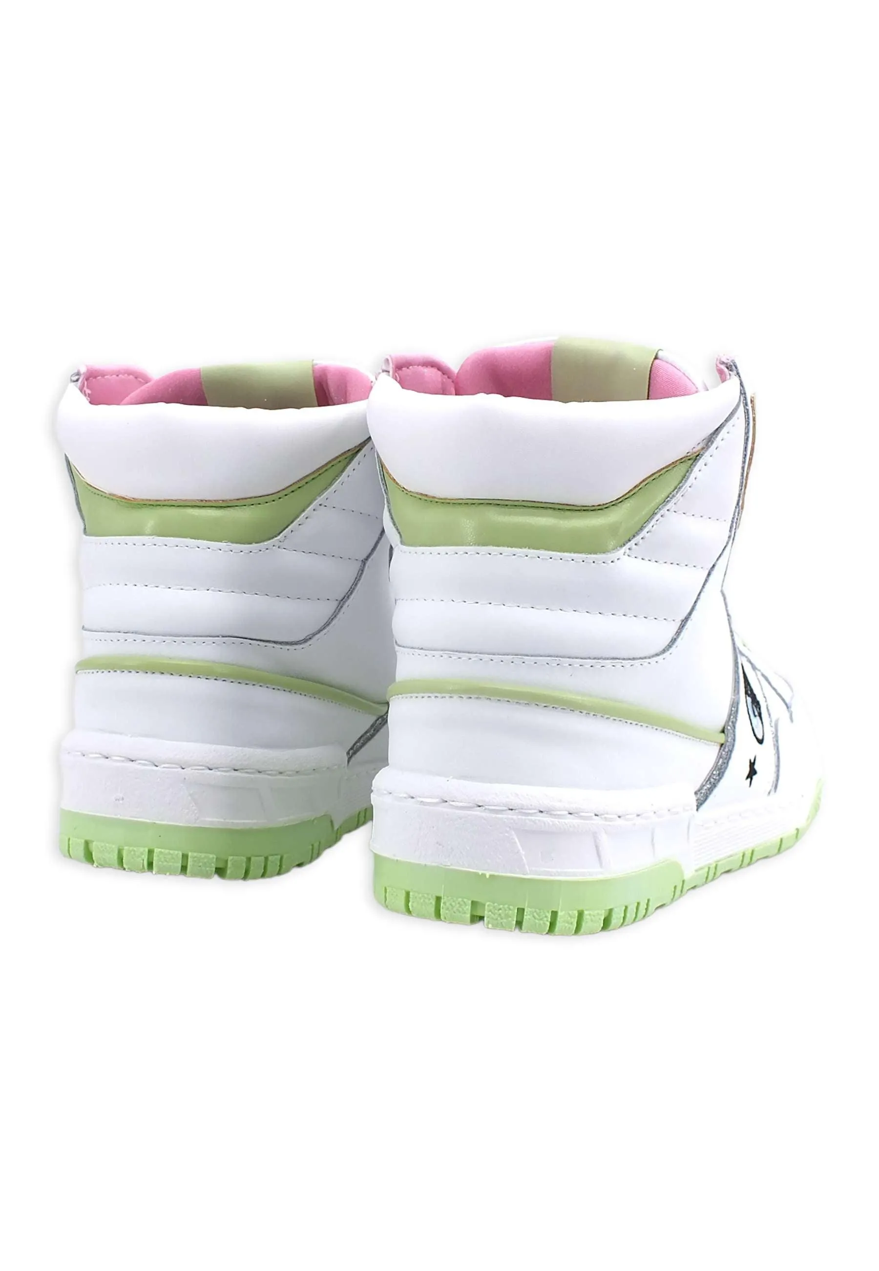 CHIARA FERRAGNI Sneaker High Donna White Light Green CF3006-159