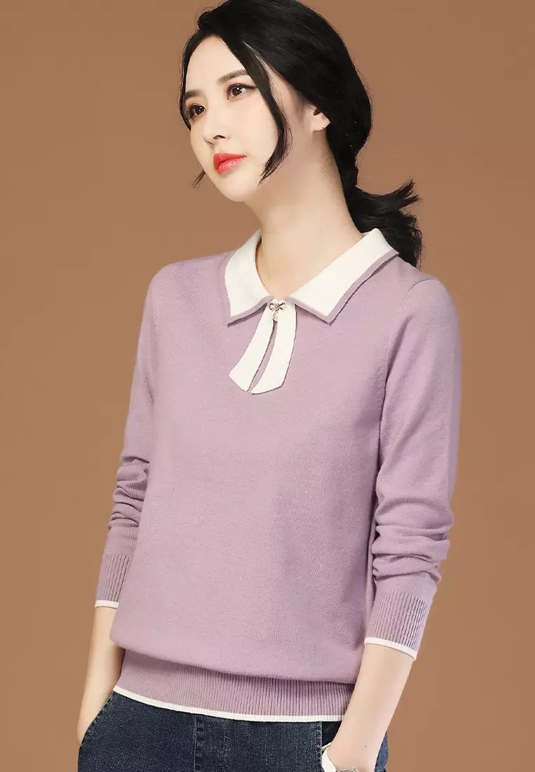 Fashionable Lapel Sweater