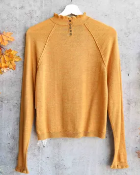 Free People - Needle & Thread High-neck merino-wool Pullover Sweater - Mustard