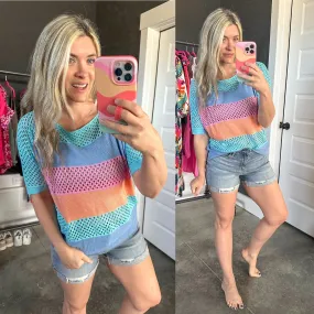 Friend Of A Friend Loose Knit Striped Sweater