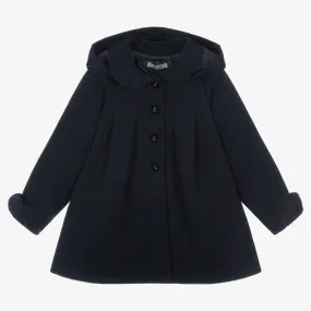 Girls Navy Blue Hooded Coat 