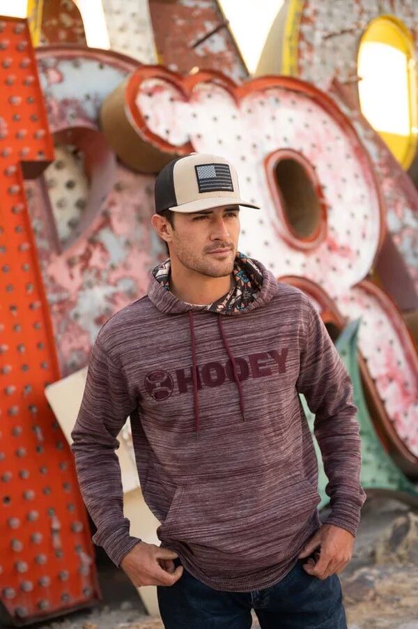 Hooey Men's Lock-Up Hoody in Burgundy