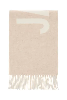 Jacquemus Logo Wool Scarf   Beige