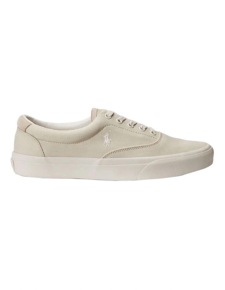 Keaton Suede-Trim Canvas Sneaker in Brown