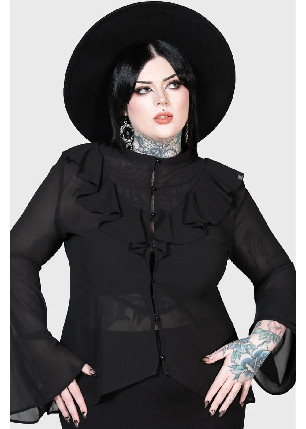 Killstar Valentine's Heart Blouse Black