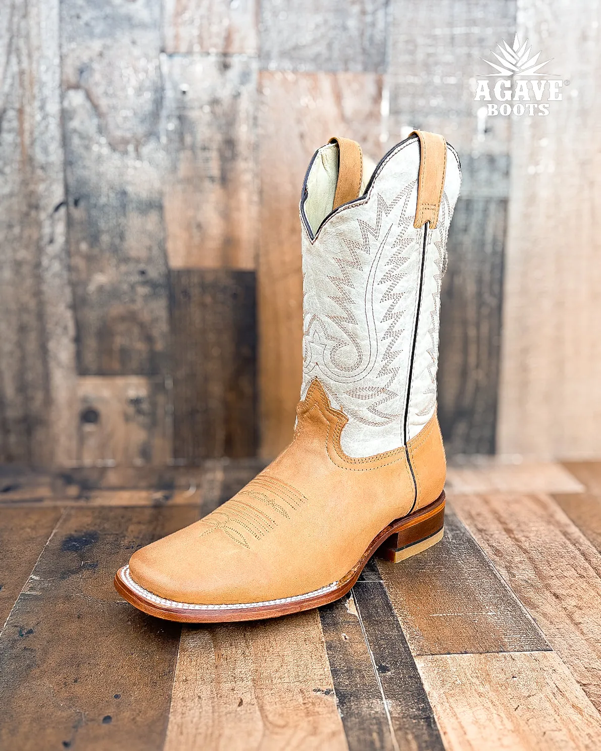 LIGHT BROWN | MEN SQUARE TOE WESTERN COWBOY BOOTS