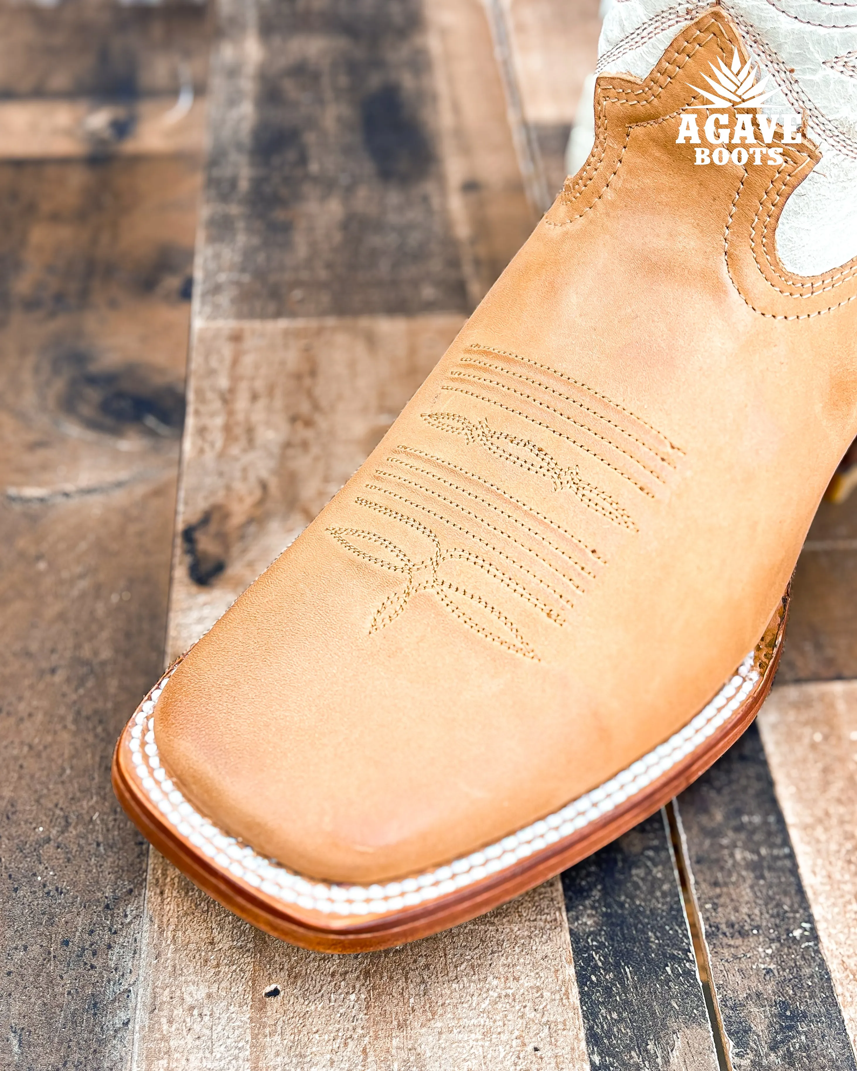 LIGHT BROWN | MEN SQUARE TOE WESTERN COWBOY BOOTS