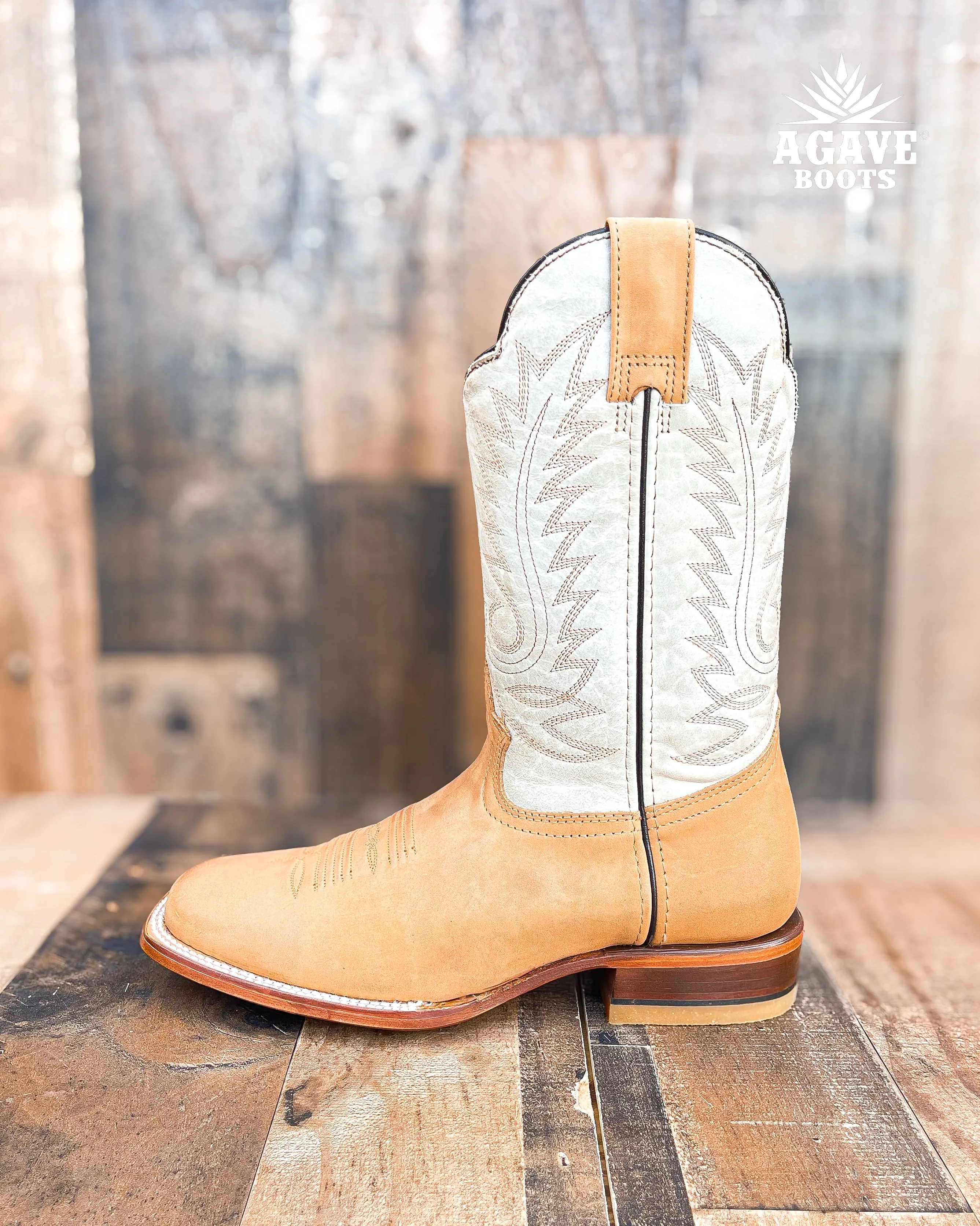 LIGHT BROWN | MEN SQUARE TOE WESTERN COWBOY BOOTS