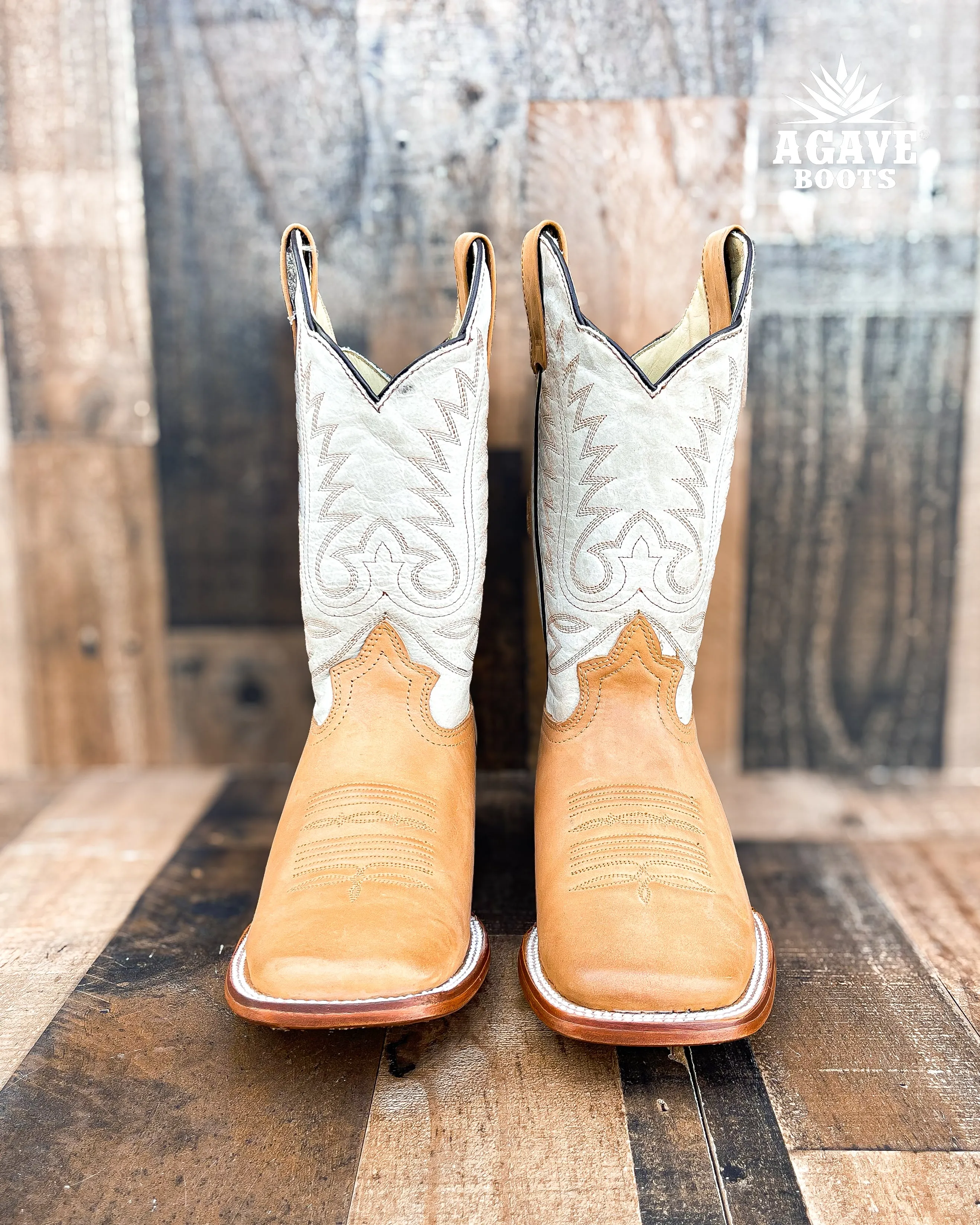 LIGHT BROWN | MEN SQUARE TOE WESTERN COWBOY BOOTS