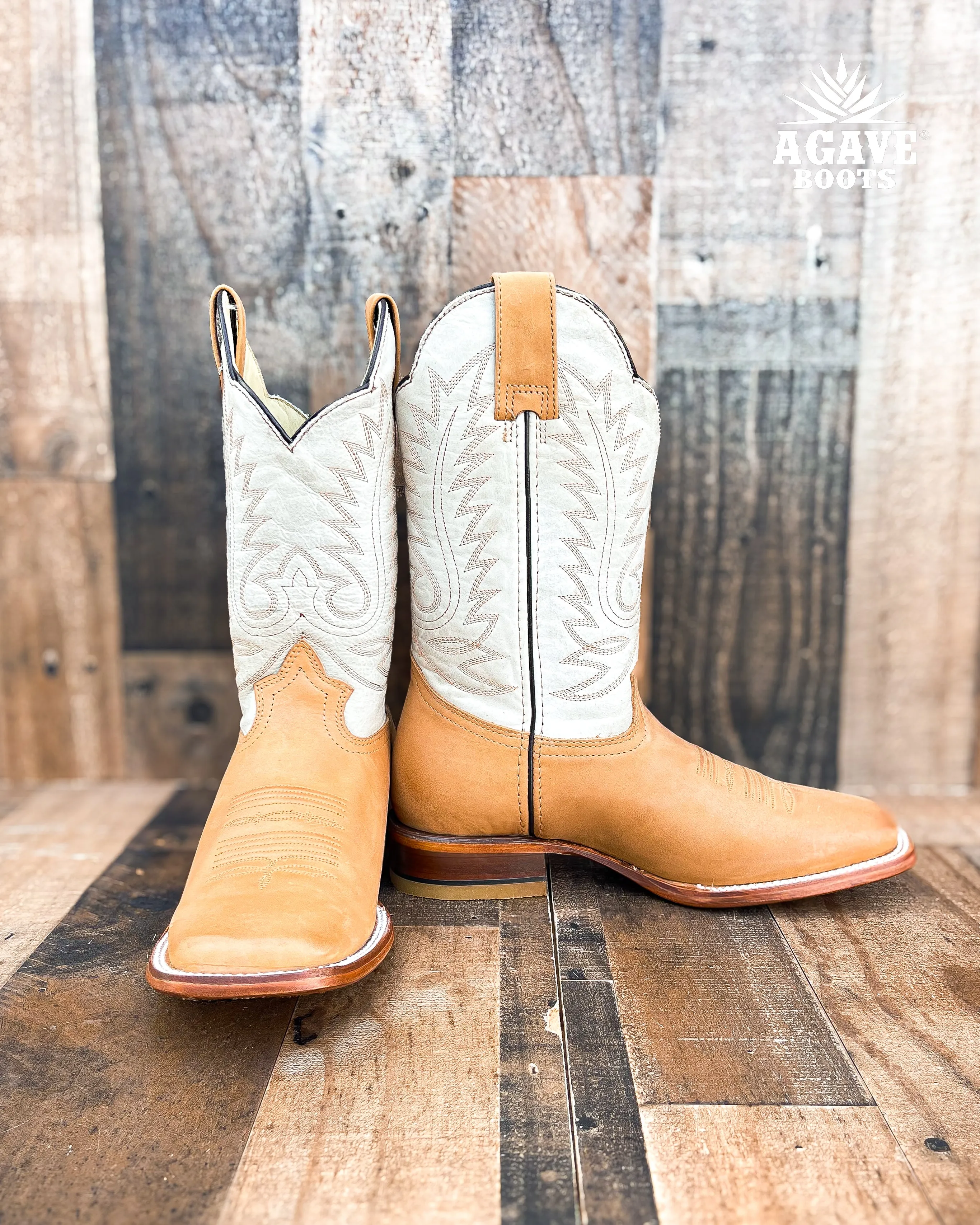 LIGHT BROWN | MEN SQUARE TOE WESTERN COWBOY BOOTS