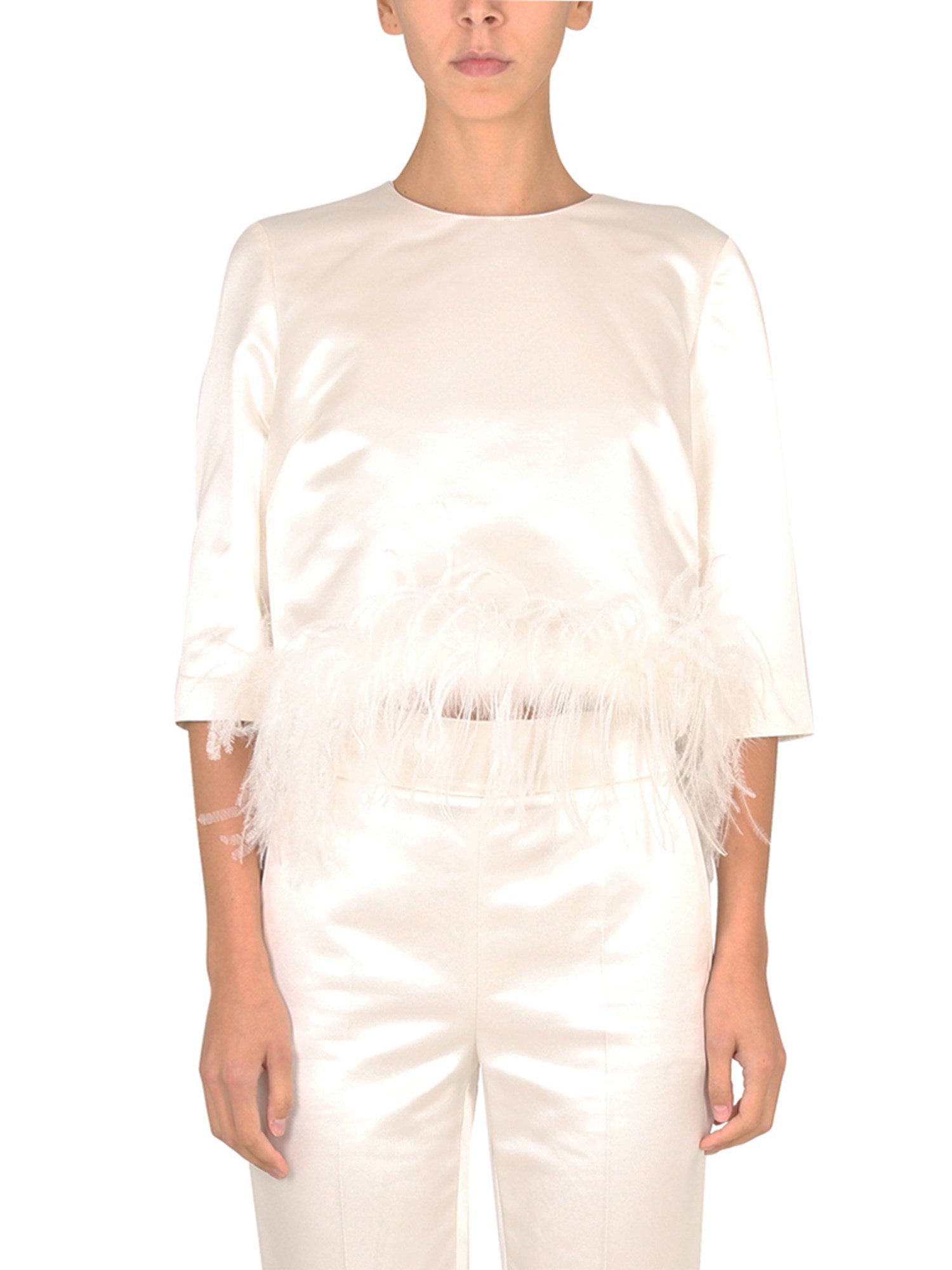 MAX MARA    SATIN FEATHER BLOUSE