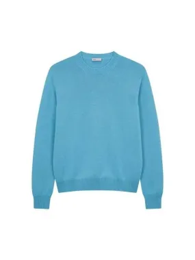 Men s Cashmere Chunky Crew Neck Sweater Blue 270747