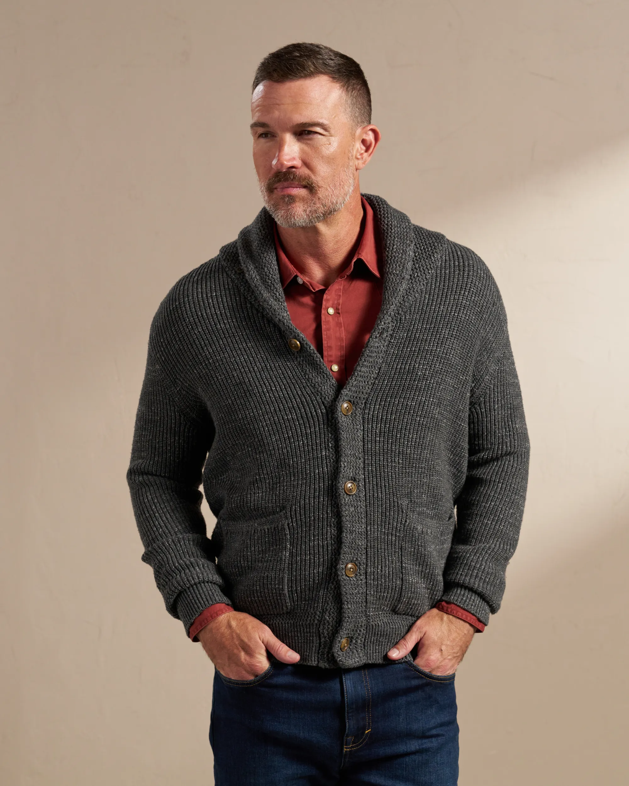 Men's Shawl Collar Cardigan