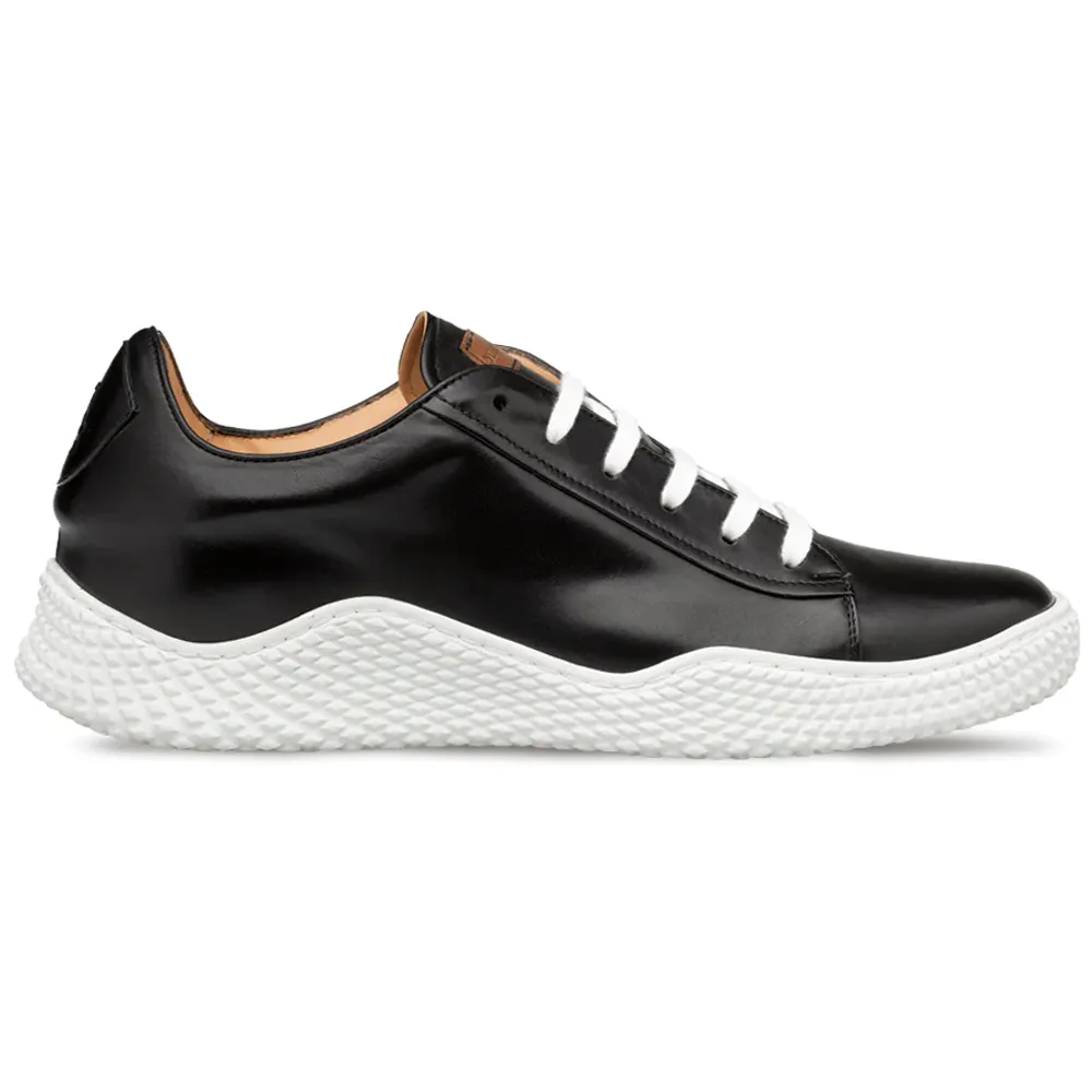 Mezlan Leather Scallop Sole Sneaker Black (A20604)