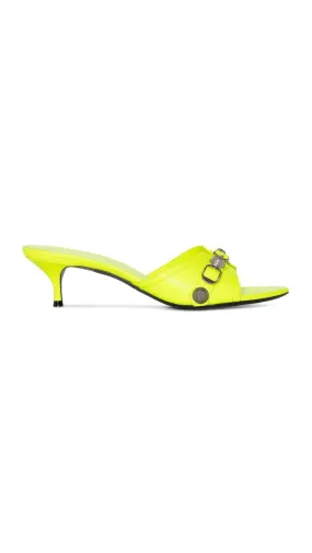 Mid Heel Chain Sandals - Yellow