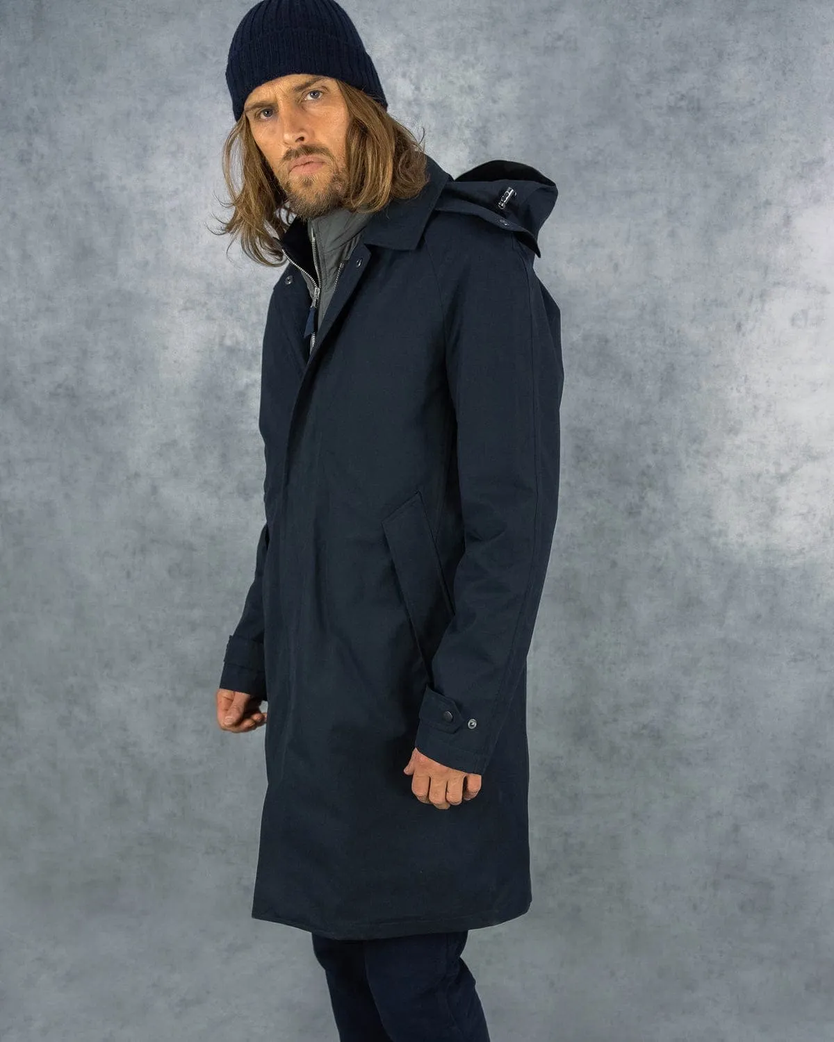 Midnight Ventile Commuter Hooded Coat