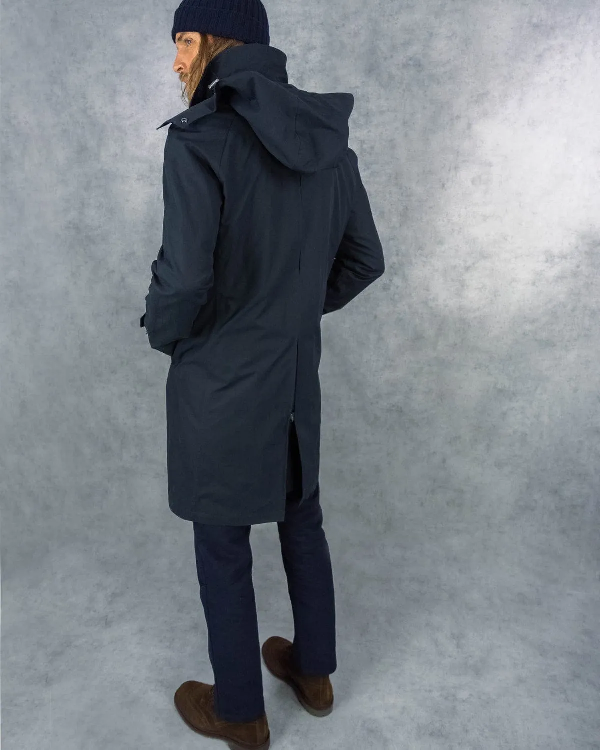 Midnight Ventile Commuter Hooded Coat