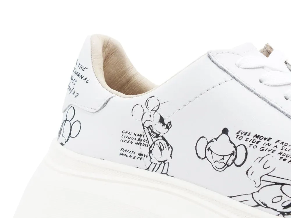 MOA Master Of Arts Disney Sneaker Platform Gallery Mickey Mouse White MD478