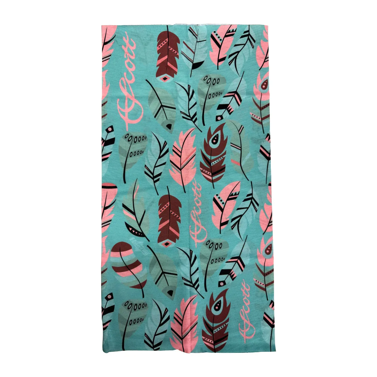 Scott Teal w/Feather and Pink Scott Neck Gaiter