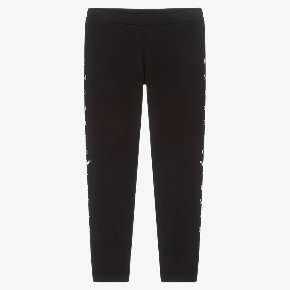 Teen Girls Black Logo Leggings