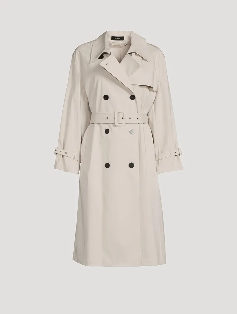 THEORY Double-Breasted Trench Coat