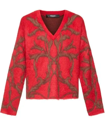 Versace Barocco Wool Blend Knit Sweater