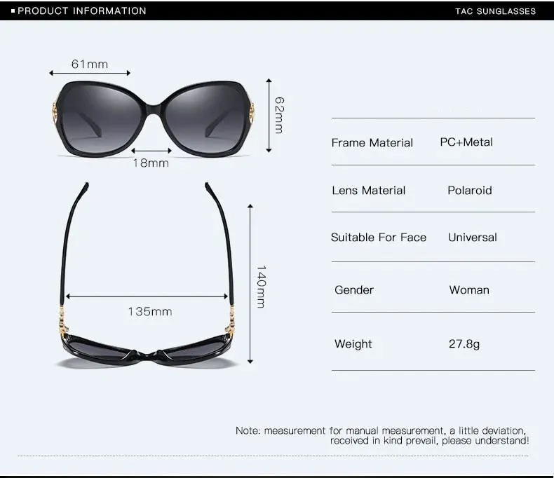 Women's Luxury Butterfly Fashion Polarized UV400 Anti-Glare Sunglasses