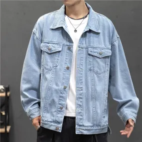 Xituodai New Denim Jacket Men Vintage Jean Coats Streetwear Fashion Jean Jacket Men Turn Down Collar Denim Outerwear Cotton Bomb