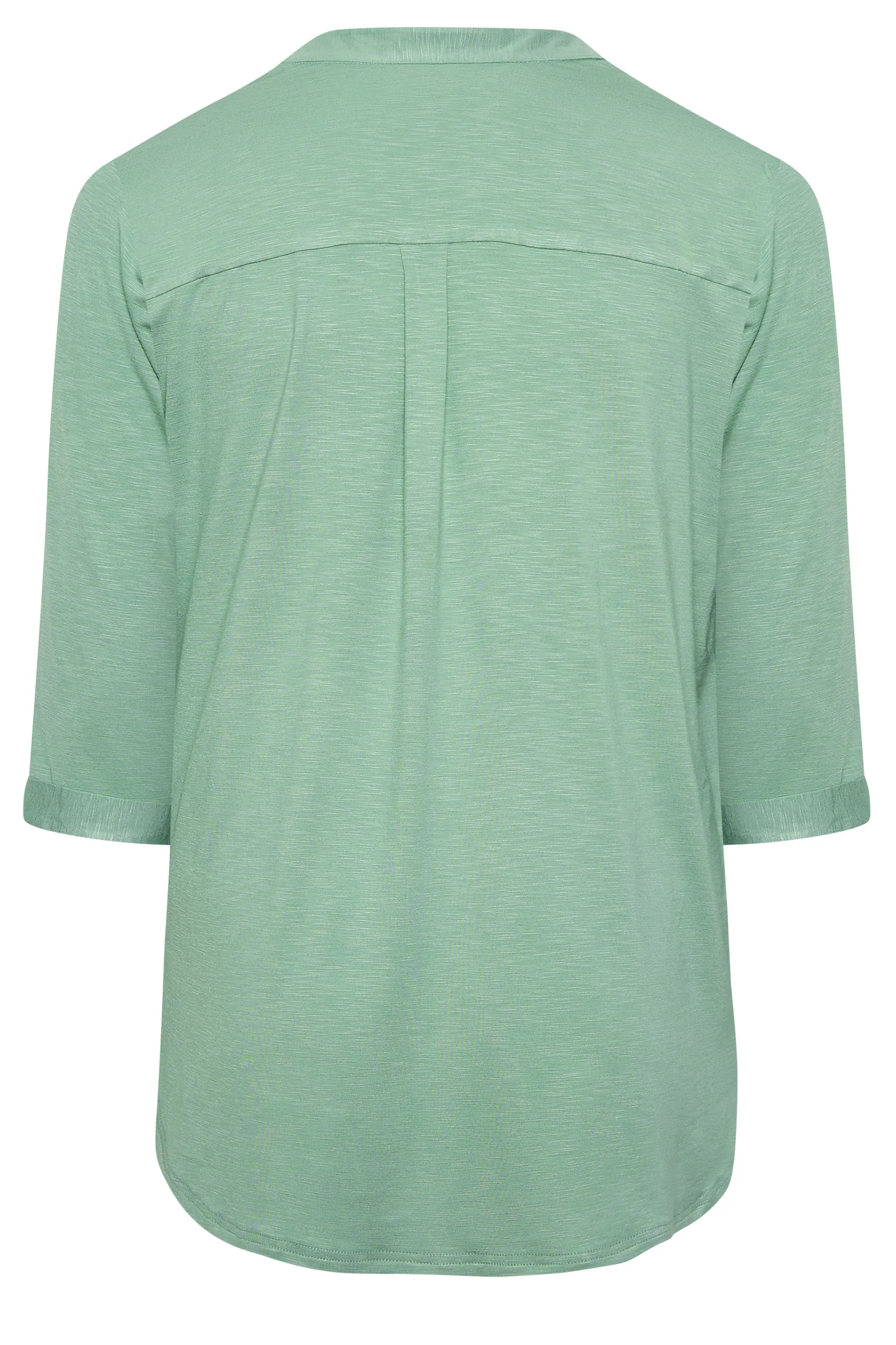 YOURS Curve Green Half Placket Blouse